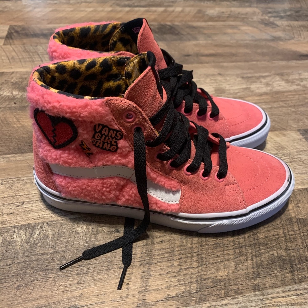 Hot Pink & Leopard Vans Skate Hi